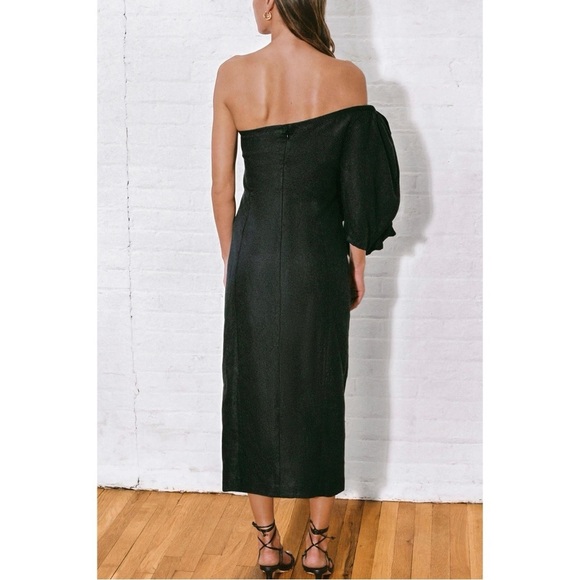 NWT Mara Hoffman Midi Linen-Blend Floral Long-Sleeve Valeria Dress - Picture 5 of 7